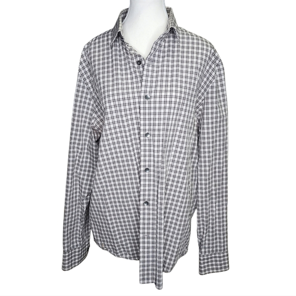Express Modern Fit Plaid Button Down Shirt Size Large - Picture 2 of 8